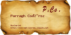 Parragh Csörsz névjegykártya